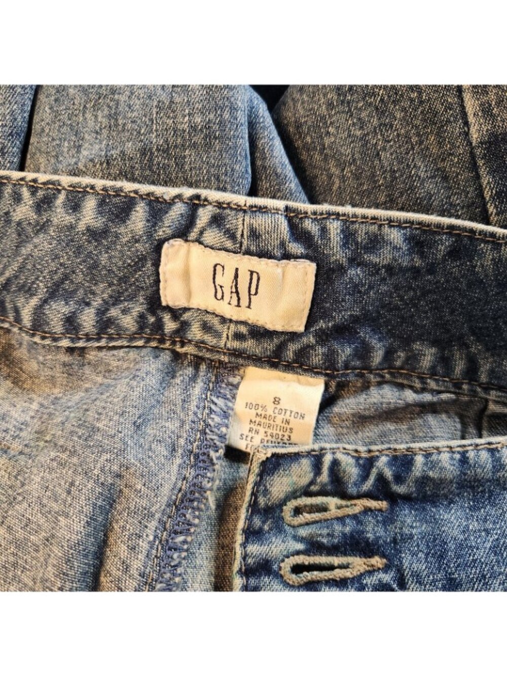 GAP Boho Straight Leg Mid Rise Med Wash Denim Blue Jeans Size 8 MEDIUM 30 W x30I - Picture 7 of 7